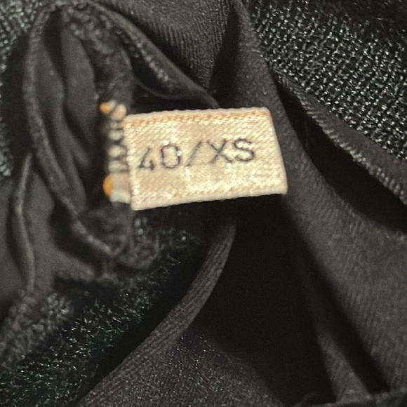 Giambattista Valli Black Midi Dress‎ Silk Linen Size XS Ruffled Sleeves Pleated - Picture 3 of 12